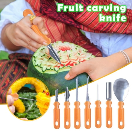 

7Pcs Fruit Vegetable Carving Knife Stainless Steel Knife Creative Holiday Tool Christmas Halloween Decor Decorations Fall Home Decor Family Kitchen Home Essentials 817S 14016