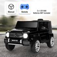 thumbnail image 5 of OLAKIDS 12V Kids Ride On Car, Licensed Mercedes Benz G63 Electric Vehicle with Remote Control, Double Open Doors, Music, Bluetooth, 2 Speeds, Wheels Suspension, Battery Powered Driving Toy (Black), 5 of 11