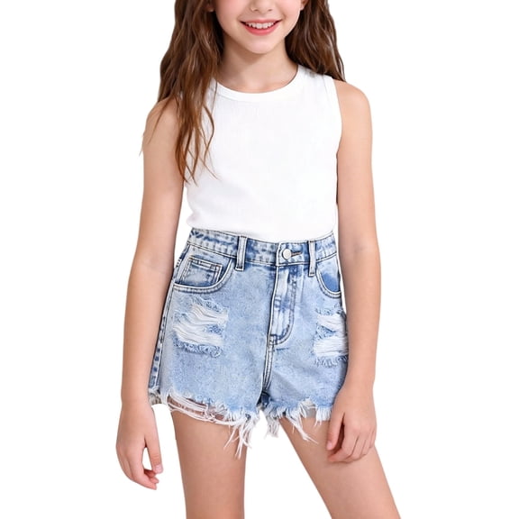 KVPLBQFD Basketball Shorts Kids Knit Shorts for Girls 10-12 Baggy Clothes Girls Size 10-12 Clothes Black Skinny Jeans Kids Soccer Shorts, Light Blue 13-14 Years