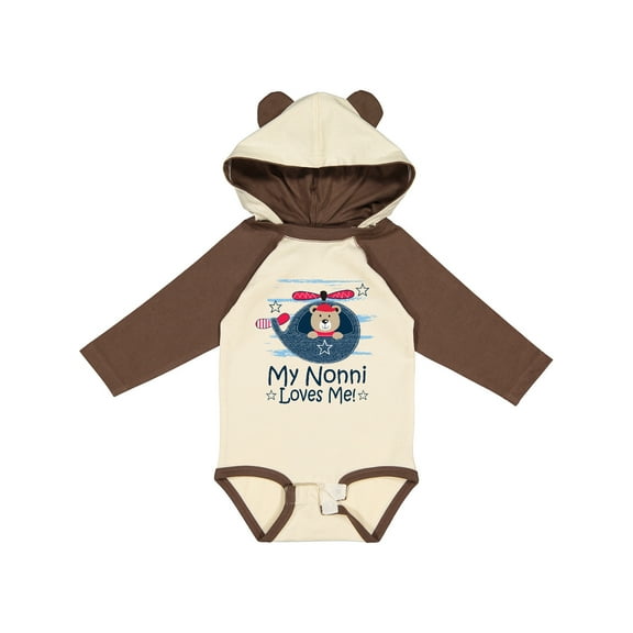 Inktastic Nonni Loves Me Baby Bear Boys Long Sleeve Baby Bodysuit
