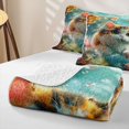 thumbnail image 4 of Erosebridal Cute Animal Bed Spread Queen, Ocean Kitten Queen Coverlet Set, Polka Dots Reversible 3pcs, 1 Quilt and 2 Pillowcases, 4 of 7