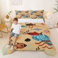 thumbnail image 2 of Castle Fairy Boho Tropical Fish Tile Full Size Comforter Sets 3-Piece,Coral Starfish Tan Seamless Print Bedding Comforter Set,Orange Cream,Reversible,1 Comforter and 2 Pillowcases, 2 of 6