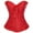 Red, variant on Women's Lace Up Boned Plus Size Overbust Corset Bustier Bodyshaper Top