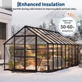 thumbnail image 4 of 8×16 FT Aluminum Polycarbonate Greenhouse, Easy Assembly Walk-in Greenhouse with Roof Vent & Lockable Door, Heavy Duty Outdoor Greenhouse for Patio, Backyard, Garden, Sunroom, 4 of 9