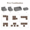 thumbnail image 4 of SUMMIT LIVING 134" Modular Sectional Sofa with Deep Seat, L-Shaped Comfy Corduroy Cloud Couch with Ottoman, No Assembly Required, Dark Gray, 4 of 5