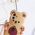 thumbnail image 3 of 3D Bear Case for iPhone 16 Plus 6.7",Cartoon Cute Kawaii Lovely Character Bow Tie Bear Shape Kids Teens Girls Women Soft Silicone Case for iPhone 16 Plus 6.7 inch 2024, 3 of 7