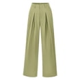 thumbnail image 1 of YFELWZ Womens Plus Size Spring Fall Work Commuting Business Temperament Relaxed Casual Dress Suit Pants Light Green M, 1 of 6