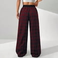 thumbnail image 5 of Byworldtasic No Boundarie Women's Plaid Checkered Pants Pajama Pants Lounge Wide Leg Baggy Sweatpants with Pockets, 5 of 9