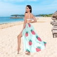 thumbnail image 6 of FORMRS Womens Beach Sarong Semi-Sheer Bikini Wrap Skirt Swimsuit Cover-ups, Green Strawberry, 6 of 7