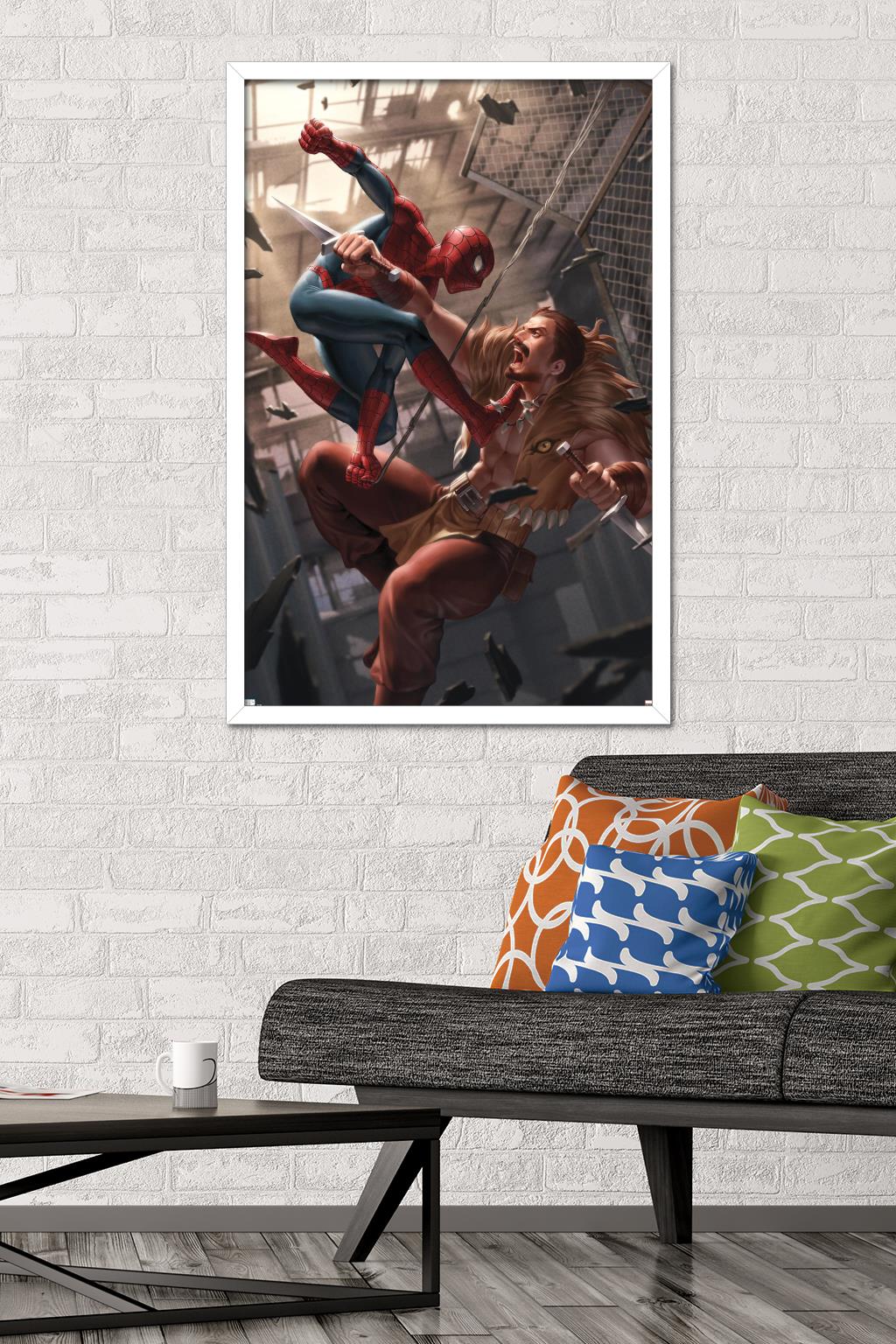 Marvel Comics - Spider-Man - Battle with Kraven Wall Poster, 22.375" x 34", Framed
