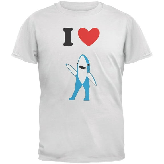 Halftime I Heart Left Shark White Adult T-Shirt - X-Large