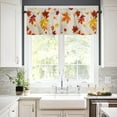 thumbnail image 2 of Maple Leaves Curtain Valance, Thanksgiving Fall Burlap Texture Background Short Rod Pocket Window Treatment for Living Room, Bedroom, Kitchen, Bathroom, 1 Panel, 54" W x 18" L, 2 of 5