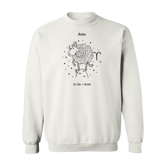 Cute Aries Sign Sweatshirt Women -Image by Shutterstock, Female Large