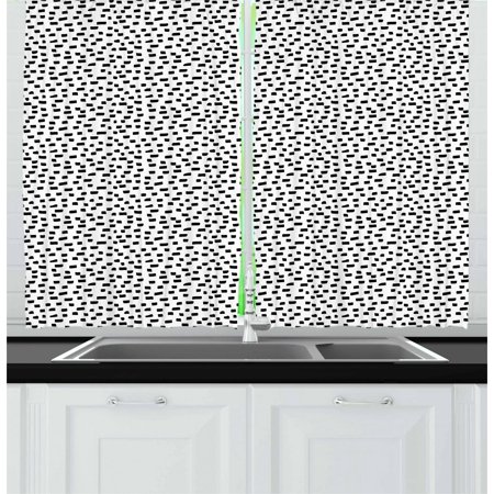 Black And White Curtains 2 Panels Set Monochrome Abstract Sketch