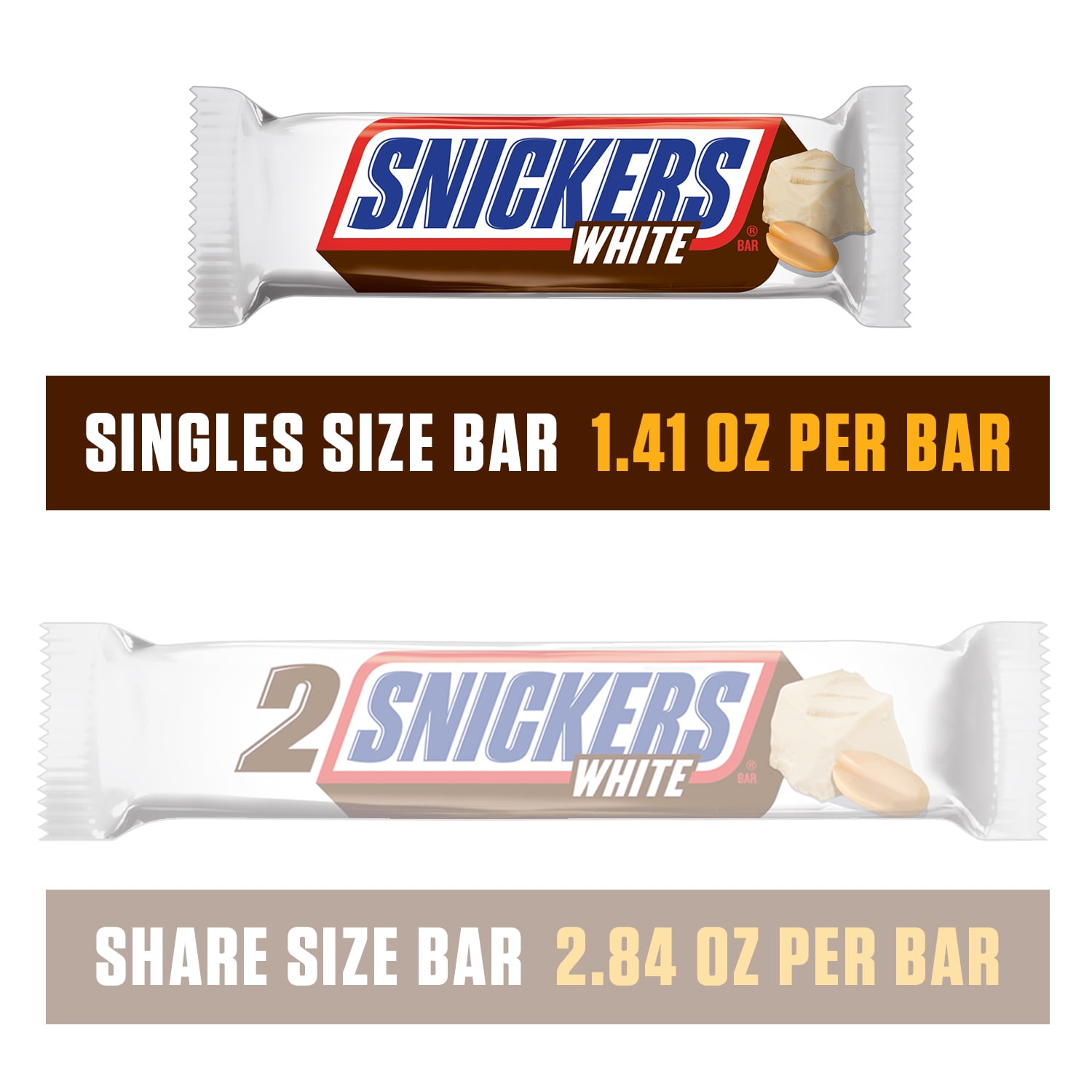 SNICKERS White Chocolate Singles Size Candy Bar 1.41 Ounce