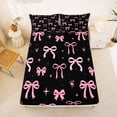 thumbnail image 5 of Manfei Pink Bow Bed Sheets For Girls,Dreamy Princess Style King Sheets For Kids,4pcs, 5 of 6