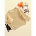 thumbnail image 3 of Bagilaanoe Newborn Baby Girl Boy Knitted Sweater Long Sleeve Pullover 0-3 Months Infant Warm Jumpers Tops Fall Winter Loose Knitwear, 3 of 8