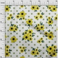thumbnail image 2 of oneOone Rayon Yellow Fabric Floral & Geometric Sewing Material Print Fabric By The Yard 56 Inch Wide, 2 of 5