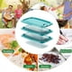 thumbnail image 5 of Juego de 3 recipientes de vidrio para refrigerador con tapas con cierre, contenedores apilables transparentes de 550 ml para sobras, refrigerios y salsas (amarillo, verde y azul), 5 of 6