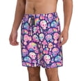 thumbnail image 2 of KLL cartoon rainbow Skull Men's Casual Summer Beach Shorts Hawaiian Shorts with Pockets-X-Large, 2 of 5