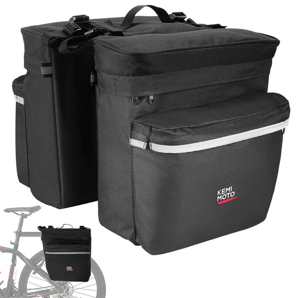 Alforjas para bicicleta KEMIMOTO 34L, impermeables y con funda para lluvia, color negro