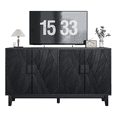 thumbnail image 6 of Mid-Century Modern Buffet Cabinet, Black Storage Sideboard with Geometric Doors & Adjustable Shelves, Multifunctional Console Table for Dining Room, Living Room, Entryway, 55.43" Length, 6 of 7