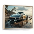 thumbnail image 2 of Designart "Beach Phtotography German Car art painting II" Nautical & Beach Floater Framed Canvas Print, 2 of 7