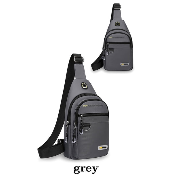 Bolso Pequeño de Pecho, Mochila de Hombro, Riñonera Cruzada con Compartimentos con Cremallera, Material de Poliéster Ligero para Correr, Senderismo y Viaje, 30x17x5cm
