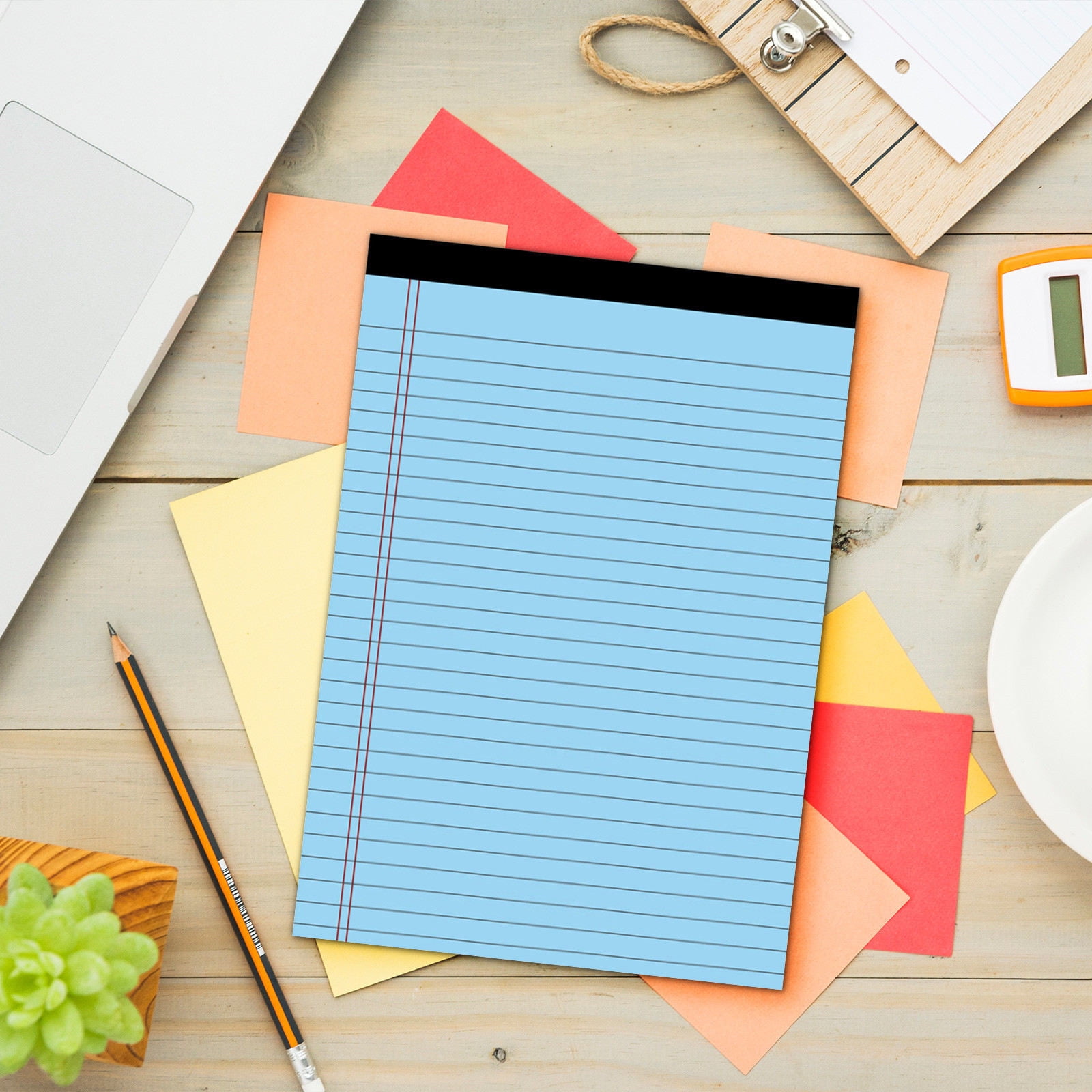4pcs A5 Small Legal Pads Colored Note Pads Paper College Ruled Notepad Clear Print Writing Pads Legal Pads Perforated Narrow Ruled Pads of Paper (Multi-color) A