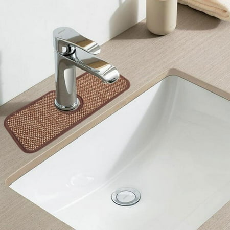 

Faucet Absorbent Mat-Grey Faucet Wraparound Absorbent Mat Faucet Splash Catcher Microfiber Cloth Dish Cleaning Drying Pads