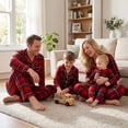 thumbnail image 2 of Nibbcoa Family Matching Pajamas Set Plaid Print Long Sleeve Lapel Tops Pants Holiday Sleepwear PJs, 2 of 10