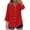 Red, variant on Summer Blouses for Women V Neck Button Down Shirts Casual 3/4 Sleeve Solid Color Cardigan Top Loose Comfy Tunic, Red L