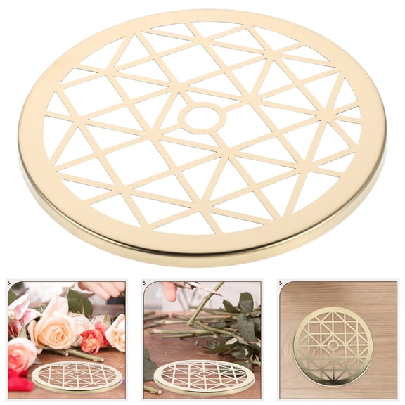 Luxshiny Versatile Golden Floral Cage Organizer for Vase Plant Holder and Floral Arrangement