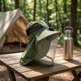 thumbnail image 4 of Solar Fan Sun Hat With Full Mosquito Net Face Shield, UV Blocking Neck Flap Breathable Cooling Headwear For Fishing Gardening Hiking Yard Work(Army Green), 4 of 6
