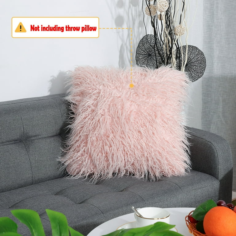 Dusty pink fluffy clearance cushion