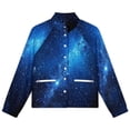 thumbnail image 4 of Jackets for Women Winter Coat Jackets Flannel Stand Collar Jacket(Stars in The Sky,Size:S-4XL), 4 of 7