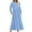 Light Blue, variant on Cavosen Women' S Flowy Maxi Dress Blue Long Sleeve Trendy Dress Smocked Tiered Round Neck Ankle Length Long Dress Solid Pleated Casual Dress with Pocket Fall Winter Clothes M