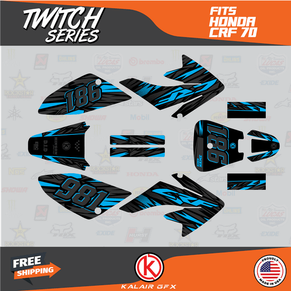 Kalair GFX Graphics Kit for Honda CRF70 (2004-2023) Twitch Series