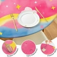 thumbnail image 4 of Colorful Cloud Star Pattern Round Fitted Tablecloth with Elastic Edge,Dining Table Cover Waterproof,Outdoor Round Tablecloth for Camping,Dining,Indoor and Outdoor, 4 of 7
