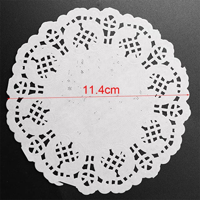 Lace Doilies Paper 200 Pcs,4.5 Inch Decorative Round Placemats,Liners for Cake,Desserts Baked Treat Tableware Display