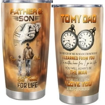 Personalized Father And Son Tumbler With Lid Gifts For Dad Daddy From Sons on Fathers Day Christmas Birthday Insulated Thermal Cup Travel Mug Coffee Thermos 20oz