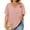 Pink, variant on TQWQT Plus Size Womens Tops Dressy Summer Short Sleeve Tunics Shirts Pink Basic Plain Tees V Neck Criss Cross Tshirts Loose Casual Summer Clothes 4XL