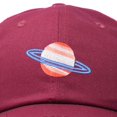 thumbnail image 2 of DALIX Planet Saturn Ball Cap Embroidered Hat in Maroon, 2 of 7