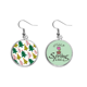 thumbnail image 1 of Feliz árbol de Navidad verde ilustración Colgante decorativo temporada pendientes de primavera joyas Unbranded M, 1 of 3