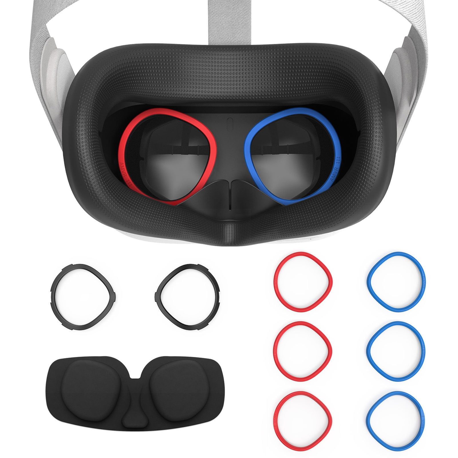 Silicone Lens Protect Cover Dust Proof Anti-Scratch VR Cover for Oculus Quest 2 VR Headset Red