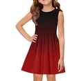 thumbnail image 2 of LTTVQM Sundresses for Girls 2-3 Casual Gradient 2026 Summer Spring Dresses Loose Fit Sleeveless Midi Dresses Basic Crew Neck A-Line Dresses Red 2-3 Years, 2 of 5