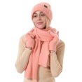 thumbnail image 4 of FZ FANTASTIC ZONE Womens Winter Warm Knit Beanie Hats and Touchscreen Gloves Long Scarf Sets with Sequins Thick Fleece Lined, 4 of 6