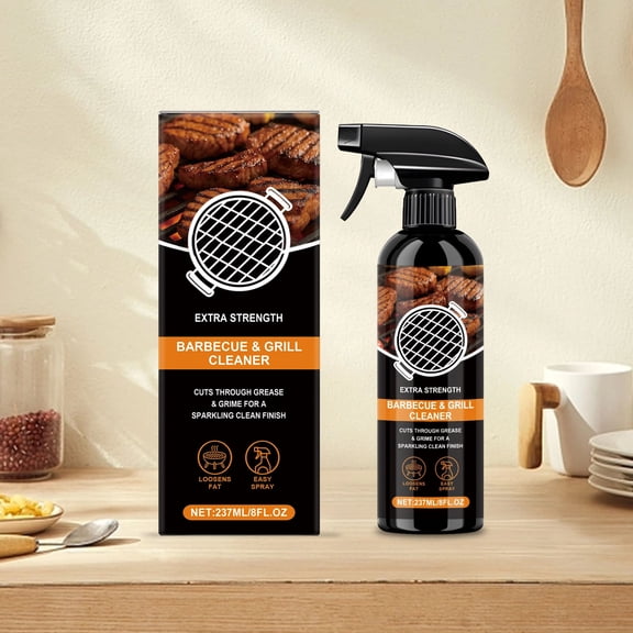 BBQ Grill Cleaner - Extra Strength Degreaser for Burnt-On Food and Grease 237ml Fast-Acting Formula for Sparkling Grill Grates