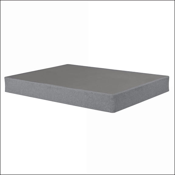 Mattress Foundations Twin XL Size 9 in. Folding Metal Frame Portable Bed Base with Non-Slip Cover | Slate Gray | Polyester
