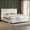 Cream, variant on Papajet 43.7"H King Bed Frame, Upholstered Metal Platform Bed with Vertical Channel Tufted Headboard, Soft Fabric & Strong Metal Slats, Cream